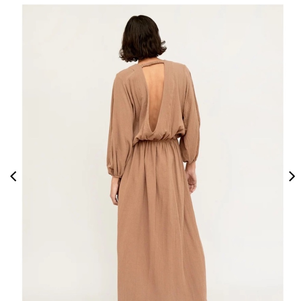 Albus Lumen Floria open back dress in mauve 10 - Picture 3 of 6